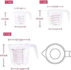 img 3 attached to 🔬 Versatile Clear Plastic Measuring Cups – Set of 3 Cups for Precise Baking, Cooking, and Laboratory Use