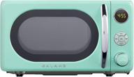 🍏 galanz glcmka07gnr-07 surf green retro microwave oven with led lighting, pull handle design, child lock, and 0.7 cu ft capacity логотип