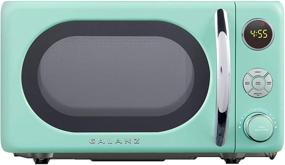 img 4 attached to 🍏 Galanz GLCMKA07GNR-07 Surf Green Retro Microwave Oven with LED Lighting, Pull Handle Design, Child Lock, and 0.7 cu ft Capacity