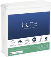 🛏️ lunasize mattress protector: premium waterproof cover with absorbent cotton terry surface - noiseless & breathable topper, 100% made in the usa logo