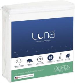img 4 attached to 🛏️ LunaSize Mattress Protector: Premium Waterproof Cover with Absorbent Cotton Terry Surface - Noiseless & Breathable Topper, 100% Made in the USA
