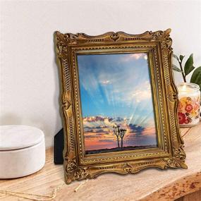 img 2 attached to PHAREGE 8x10 Vintage Bronze Picture Frame: Ornate and Antique Wedding Photo Display Frame, Holds 8 by 10 Photos, Tabletop Display Horizontally or Vertically