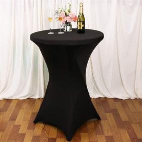 img 2 attached to 🍸 2-Pack of Black Spandex Tablecloths for Cocktails with Diameter Coverage