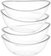🍽️ pack of 4 – 80-ounce oval plastic serving bowls – disposable party snack or salad bowls logo