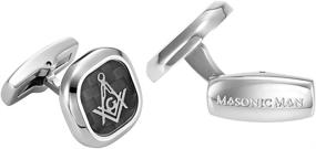 img 2 attached to MasonicMan Stainless Cufflinks Carbon Masonic