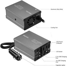 img 3 attached to 🚗 Bapdas 150W Car Power Inverter: DC 12V to 110V AC Converter with USB Ports – New Model-Grey