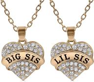 sisterly love expressed: big sister & little sister heart necklace, perfect birthday gifts for girls, teens, and women - set of 2 logo