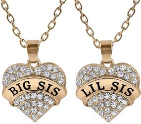 img 4 attached to Sisterly Love Expressed: Big Sister & Little Sister Heart Necklace, Perfect Birthday Gifts for Girls, Teens, and Women - Set of 2