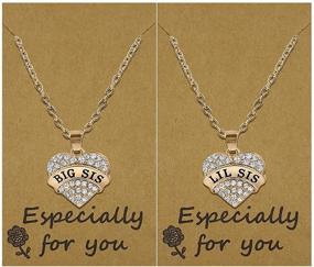img 3 attached to Sisterly Love Expressed: Big Sister & Little Sister Heart Necklace, Perfect Birthday Gifts for Girls, Teens, and Women - Set of 2