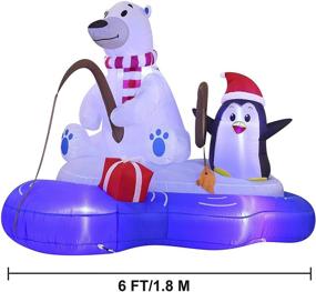 img 3 attached to 6 ft Joiedomi Christmas Inflatable: Polar Bear Fishing with Penguin - Vibrant LEDs, Perfect for Indoor & Outdoor, Yard & Garden Holiday Décor