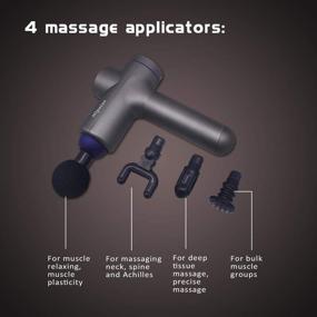 img 3 attached to Ultimate Deep Tissue Percussion Massager: Handheld Cordless Electric Muscle Massage Gun with 4 Massaging Heads for athletes - Relieve All Body Muscles Pain