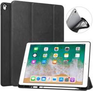 moko case compatible with ipad pro 12.9 2017/2015 - slim lightweight smart shell stand cover with apple pencil holder, auto wake/sleep - fits apple ipad pro 12.9 inch tablet (1st & 2nd gen), black logo