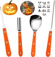 ubitree halloween pumpkin carving kit - 4pcs professional stainless steel pumpkin cutting tools, reusable and sturdy carve sculpt set for halloween decoration - jack-o-lantern essential supplies logo