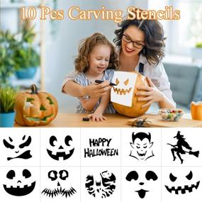 img 3 attached to Ubitree Halloween Pumpkin Carving Kit - 4pcs Professional Stainless Steel Pumpkin Cutting Tools, Reusable and Sturdy Carve Sculpt Set for Halloween Decoration - Jack-O-Lantern Essential Supplies