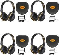 🎧 simolio 4 pack of wireless dvd headphones - car kid ir headphones with hard eva cases - infrared wireless headphones for headrest car video - on-ear car headset 2 channel - excludes 2017+ gm's or pacifica logo