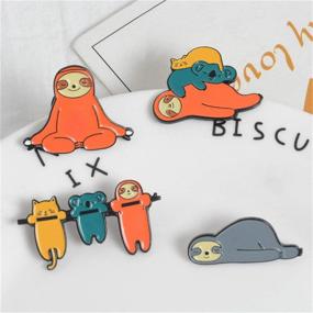 img 1 attached to 🥑 ASHMITA Personality Stethoscope Brooch & Mini Cute Enamel Lapel Pin Sets: Avocado, Pineapple, Rainbow Lazy Koala Cat, and Green Plant - Unisex Women's Backpack Badge Collection