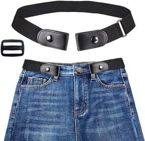 img 4 attached to VJK No Buckle Elastic Waist Belt for Women and Men – 👖 Adjustable, Comfortable, Invisible Stretch Belt for Jeans with No Bulge – 110cm Size