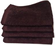 🔶 pack of 4 - 11x18 inch - brown fingertip towels, 100% cotton, terry-velour logo