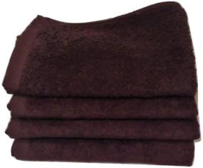 img 2 attached to 🔶 Pack of 4 - 11x18 Inch - Brown Fingertip Towels, 100% Cotton, Terry-Velour