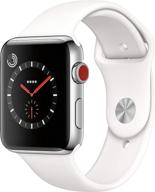 📱 renewed apple watch series 3 (gps + cellular, 42mm) - stainless steel case with white sport band: features & review logo