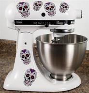 💀 colorful sugar skull vinyl decals: fun kitchen mixer stickers for dia de los muertos logo