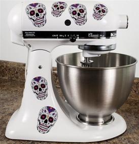 img 1 attached to 💀 Colorful Sugar Skull Vinyl Decals: Fun Kitchen Mixer Stickers for Dia De Los Muertos