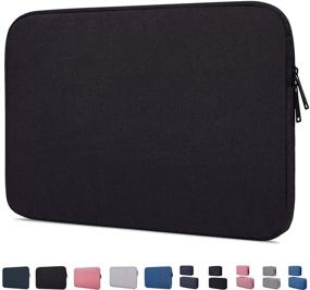 img 4 attached to Water Resistant Laptop Sleeve Bag for 14-15 Inch Acer/HP/Dell/LG/ASUS Notebooks - Black