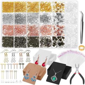 img 4 attached to 📿 Complete Earring Making Kit: Anezus 3663Pcs Earring Making Supplies - Includes Earring Hooks, Cards, Backs, Posts, and Jump Rings for DIY Jewelry Making