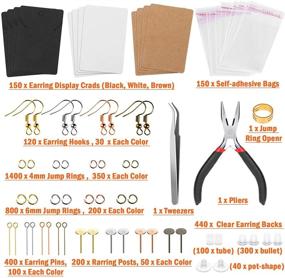 img 3 attached to 📿 Complete Earring Making Kit: Anezus 3663Pcs Earring Making Supplies - Includes Earring Hooks, Cards, Backs, Posts, and Jump Rings for DIY Jewelry Making