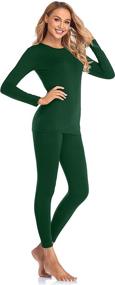 img 4 attached to 👚 Malist Women's Thermal Underwear Set - Ultra Soft Long Johns Top with Fleece Lining