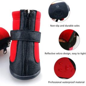 img 2 attached to 🐾 URBEST Dog Winter Shoes (Upgraded Version): Non-Slip Sporty Dog Boots in Pet-Friendly PU Leather (2 Pairs)