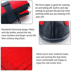 img 1 attached to 🐾 URBEST Dog Winter Shoes (Upgraded Version): Non-Slip Sporty Dog Boots in Pet-Friendly PU Leather (2 Pairs)