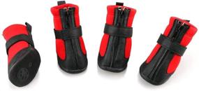 img 4 attached to 🐾 URBEST Dog Winter Shoes (Upgraded Version): Non-Slip Sporty Dog Boots in Pet-Friendly PU Leather (2 Pairs)