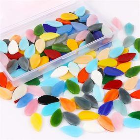 img 4 attached to ✨ Aunifun Flat Glass Mosaic Tiles: 150 pcs Stained Glass Waterdrop Gems for Stunning Home Decoration DIY Crafts!