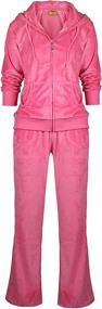 img 4 attached to 👟 Womens Velour Tracksuit Set: 2 Piece Jogging Outfit, Soft Sweat Suits Pants for Sports, Joggers Sweatpants