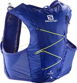 img 3 attached to 🏃 Salomon Active Skin 4 Set Hydration Vest: Clematis Blue/Safety Yellow, X-Small - Perfect for Running