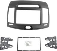 🚗 dkmus car stereo dash radio fascia kit for 2006-2010 hyundai elantra/avante (hd) - double din installation trim panel frame (grey) logo