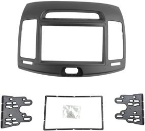 img 1 attached to 🚗 DKMUS Car Stereo Dash Radio Fascia Kit for 2006-2010 Hyundai Elantra/Avante (HD) - Double Din Installation Trim Panel Frame (Grey)