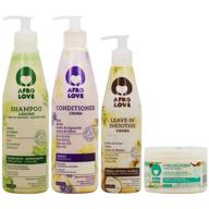 🏾 afro & love hair care kit: shampoo 16oz, conditioner 16oz, leave-in smoothie 10oz, and curling puree 8oz set logo