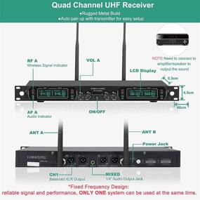 img 3 attached to 🎤 Беспроводная микросистема Phenyx Pro PTU-5000A - 4-канальный UHF набор беспроводных микрофонов с четырьмя ручными микрофонами, металлический корпус, фиксированная частота, дальность действия 260 футов - идеально подходит для церкви, караоке, свадеб, мероприятий.