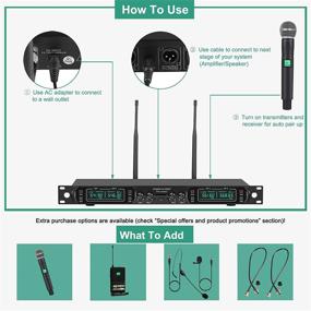 img 1 attached to 🎤 Беспроводная микросистема Phenyx Pro PTU-5000A - 4-канальный UHF набор беспроводных микрофонов с четырьмя ручными микрофонами, металлический корпус, фиксированная частота, дальность действия 260 футов - идеально подходит для церкви, караоке, свадеб, мероприятий.