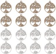 🌳 pandahall elite 60 pcs tibetan style alloy tree of life charms pendants jewelry findings for bracelet and necklace making in vibrant colors logo