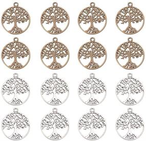 img 4 attached to 🌳 PandaHall Elite 60 Pcs Tibetan Style Alloy Tree of Life Charms Pendants Jewelry Findings for Bracelet and Necklace Making in Vibrant Colors