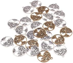 img 2 attached to 🌳 PandaHall Elite 60 Pcs Tibetan Style Alloy Tree of Life Charms Pendants Jewelry Findings for Bracelet and Necklace Making in Vibrant Colors