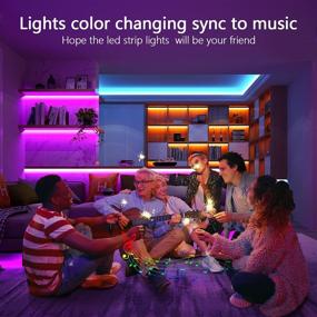 img 2 attached to 🌈 DecorStar 5050 RGB LED Lights: 50ft Smart Music Sync Color Changing Strip Lights with App Control for Bedroom, Kitchen, Living Room, Bar, Party Decoration