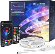 🌈 decorstar 5050 rgb led lights: 50ft smart music sync color changing strip lights with app control for bedroom, kitchen, living room, bar, party decoration логотип