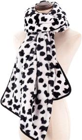 img 2 attached to 🧣 Stylish Women's Winter Warm Pocket Scarf featuring Flannel Fleece and Cow Print Shawl Wraps