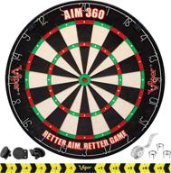 🎯 viper aim 360 steel tip dartboard set - staple-free razor thin metal spider wire, self-healing sisal, premium-grade construction, aiming marks, movable target circles for focused training логотип