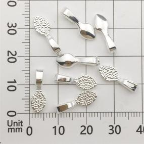 img 1 attached to 📿 200 Shiny Silver Glue-on Bails for Pendant Making - Small Sized Jewelry Bails for Scrabble, Glass Cabochons, and Tiles Pendants (9062)