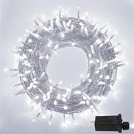 🎄 super-long 95ft white christmas string lights: extra-bright, 240 leds, 8 lighting modes for outdoor/indoor decor - ideal for christmas tree, patio, wedding party (cool white) logo